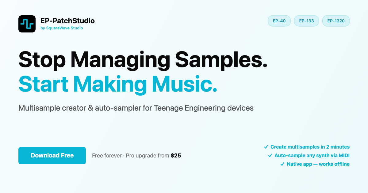 EP-PatchStudio | Multisample Creator for TE Devices